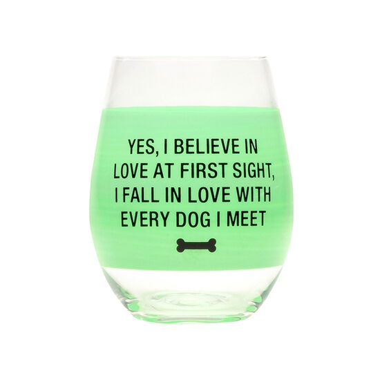 About Face Love at First Sight Wine Glass