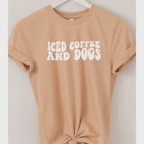 Iced Coffee and Dogs Graphic T-Shirt Sand Dune