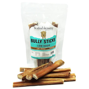 Natural Dog 6in Bully Sticks Natural Scent 8oz