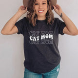 KM Clothing Cat Mom T-Shirt Heather Mustard