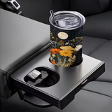Black Cat Under Moonlight & Flowers Insulated Tumbler 20oz