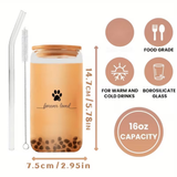 Forever Loved Paw Print Glass Tumbler