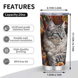 Tabby Cat On Quilt Stainless Steel Tumbler
