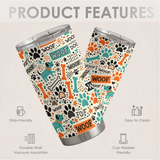 Woof & Paw Prints Stainless Steel Tumbler 20oz