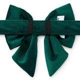 Foggy Dog Forest Green Velvet Lady Dog Bow