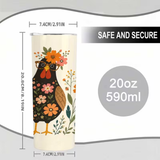 Floral Chicken w/ Glasses Stainless Steel Tumbler 20oz