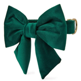 Foggy Dog Forest Green Velvet Lady Dog Bow