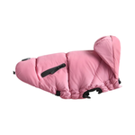 Pink dog coat on a white background