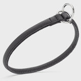 Dogline Round Leather Slip Collar Black