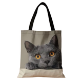 Grey Cat Tote Bag