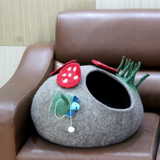 Woollyfelt Hand-Felted Wool Cat Cocoon Bed