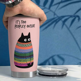 Too Peopley Black Cat Stainless Steel Tumbler