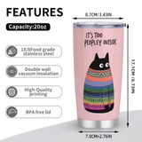 Too Peopley Black Cat Stainless Steel Tumbler