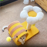 Bee Cat Tunnel with Flower Platform and Sisal Post