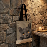 Grey Cat Tote Bag