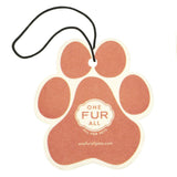 Paw-shaped product with 'One Fur All' branding on a white background