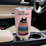 Too Peopley Black Cat Stainless Steel Tumbler