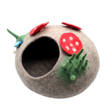 Woollyfelt Hand-Felted Wool Cat Cocoon Bed