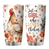 A Girl Who Loves Chickens Stainless Steel Tumbler