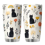 Cat Flowers Rainbows Stainless Steel Tumbler 20oz