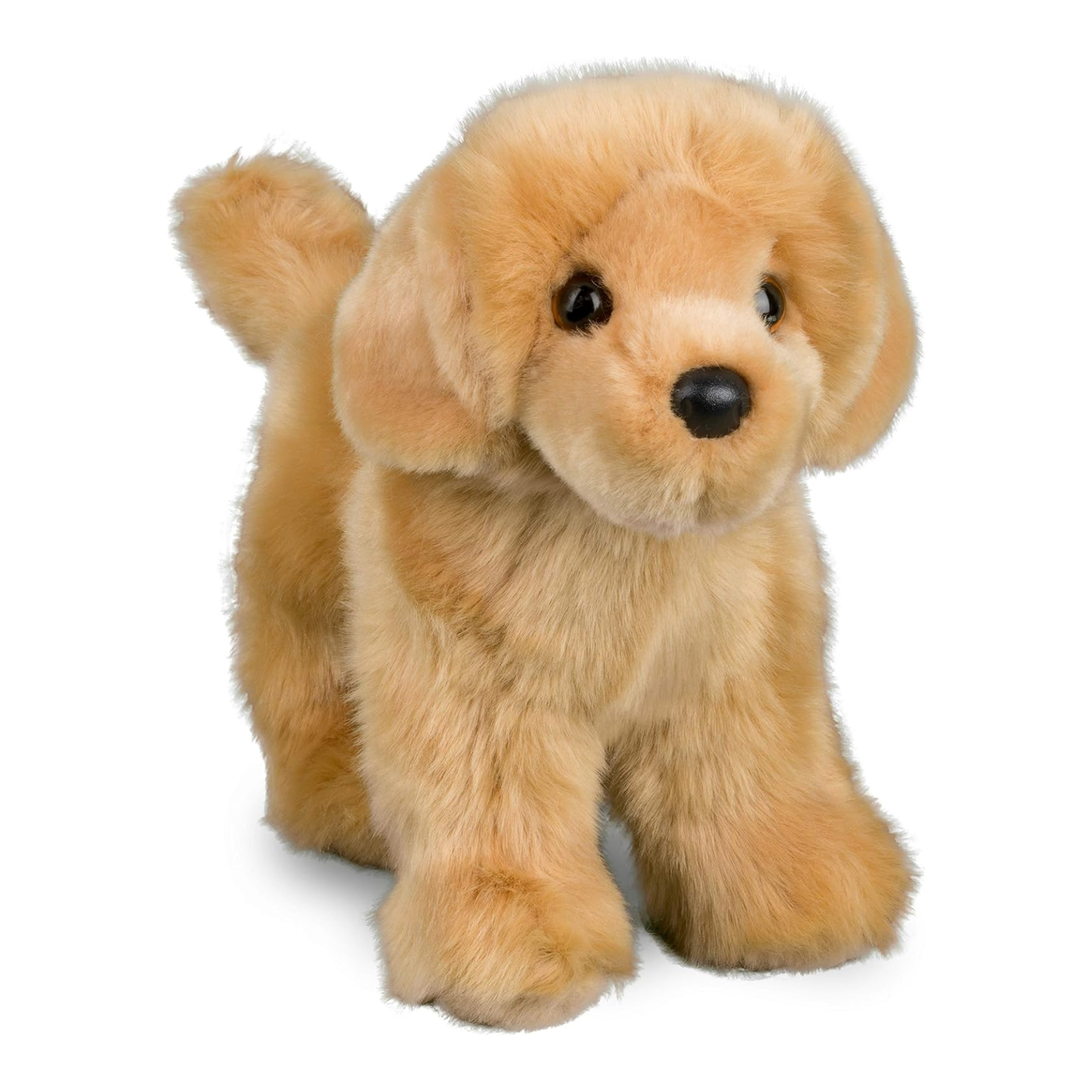 Plush dog toy on a white background
