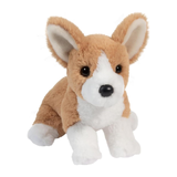 Plush toy corgi dog on a white background