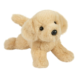 Plush toy dog on a white background