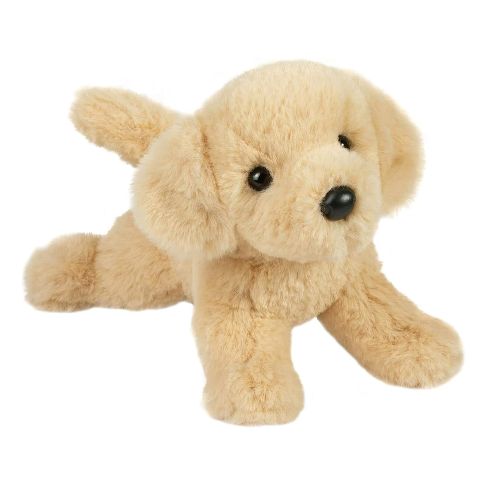 Plush toy dog on a white background