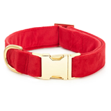 Foggy Dog Cranberry Velvet Dog Collar