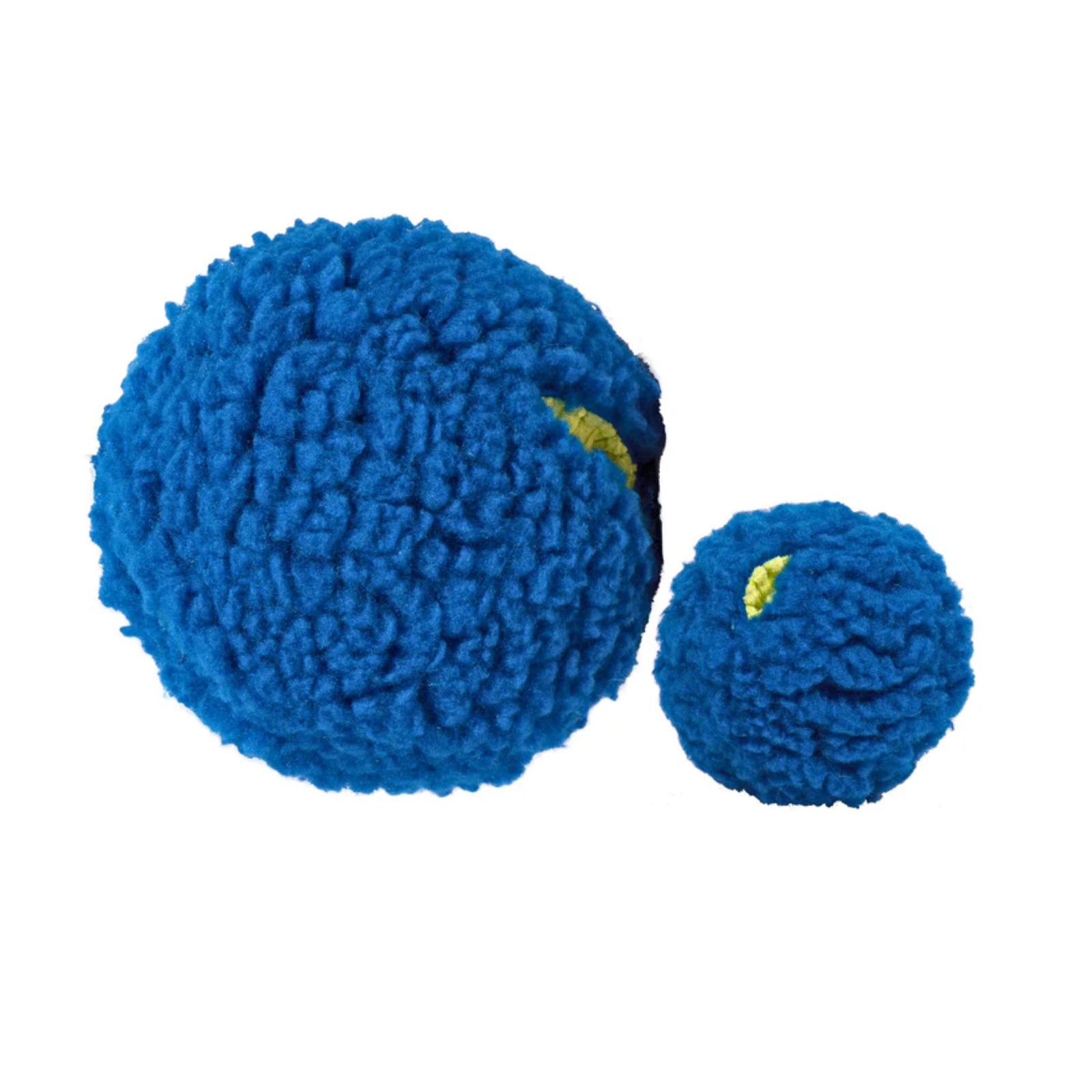 Two blue textured balls on a white background