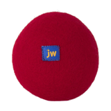 Red ball with a blue label featuring 'jw' on a white background