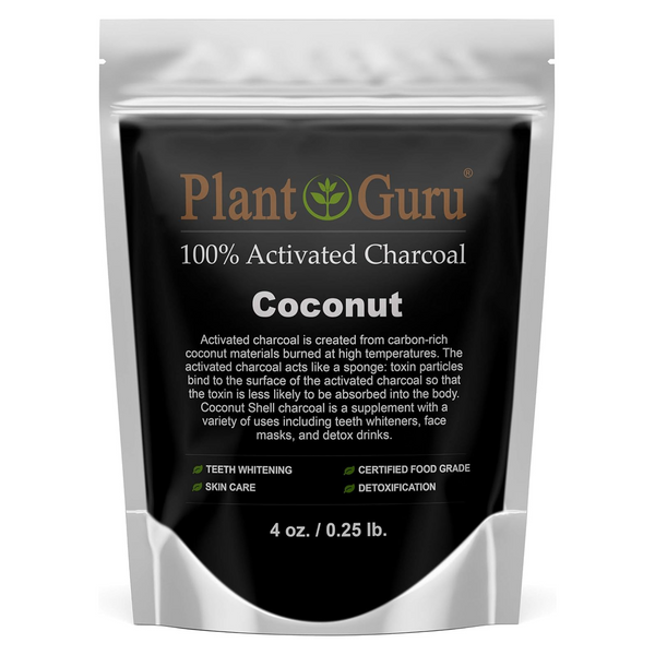Plant Guru Activated Charcoal Powder 4 oz. Hardwood - Food Grade Kosher Non-GMO