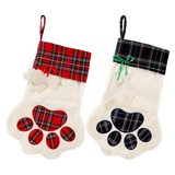Plush Plaid Paw Stocking