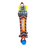 ROCT Zoomies Orange Webbing Blue Ball Dog Toy
