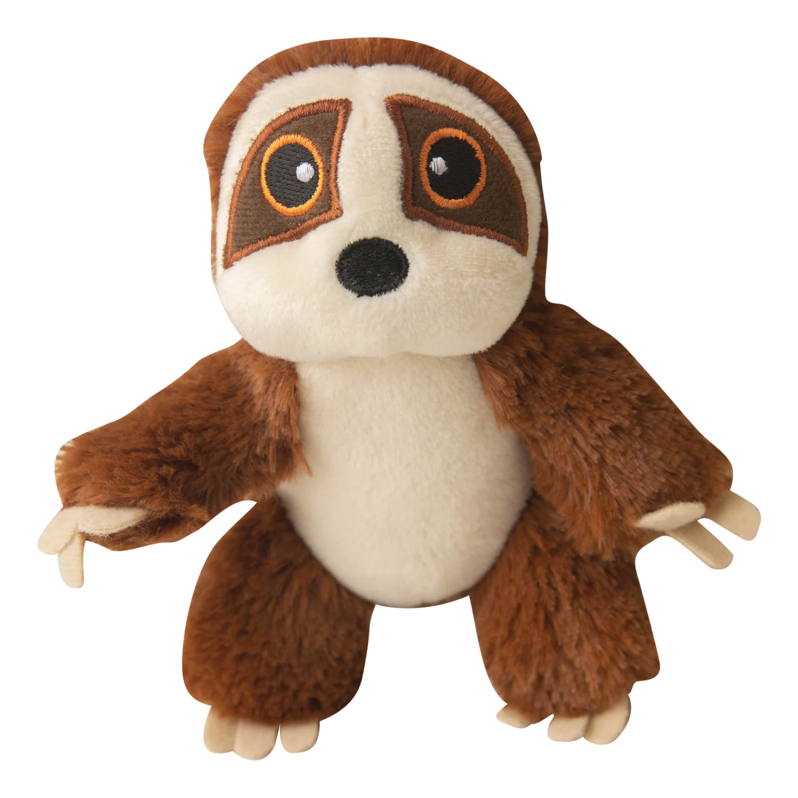 Plush toy sloth on a white background