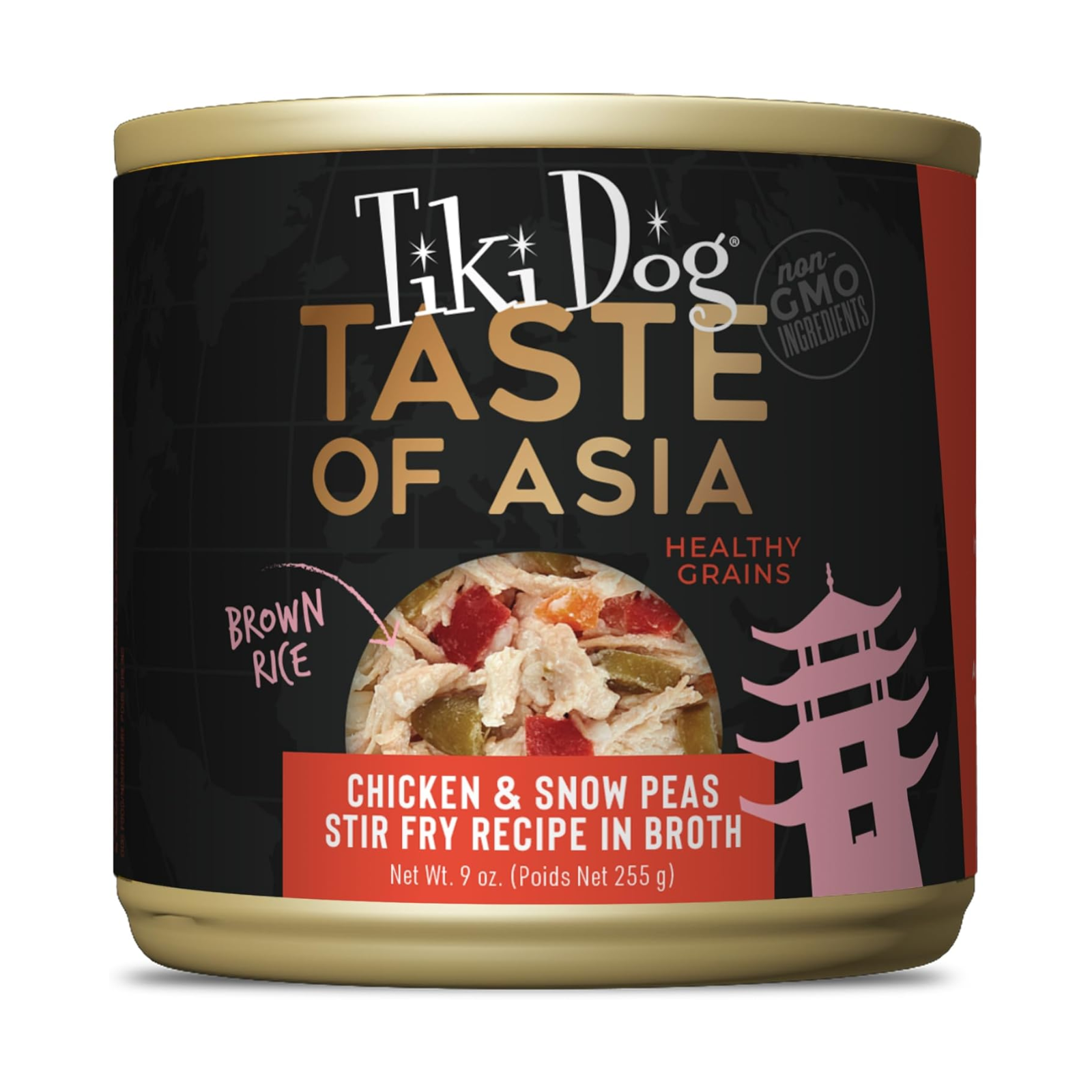Tiki Dog Taste of Asia pet food can on a white background