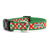 The Worthy Dog Yuletide Check Dog Collar Red/Green