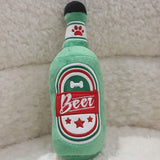 Squeaky Cartoon Beer Bottle Dog Toy