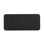 Rectangular black mat on a light gray background