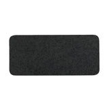 Rectangular black mat on a light gray background