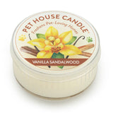 Pet House Candle in Vanilla Sandalwood flavor on a white background