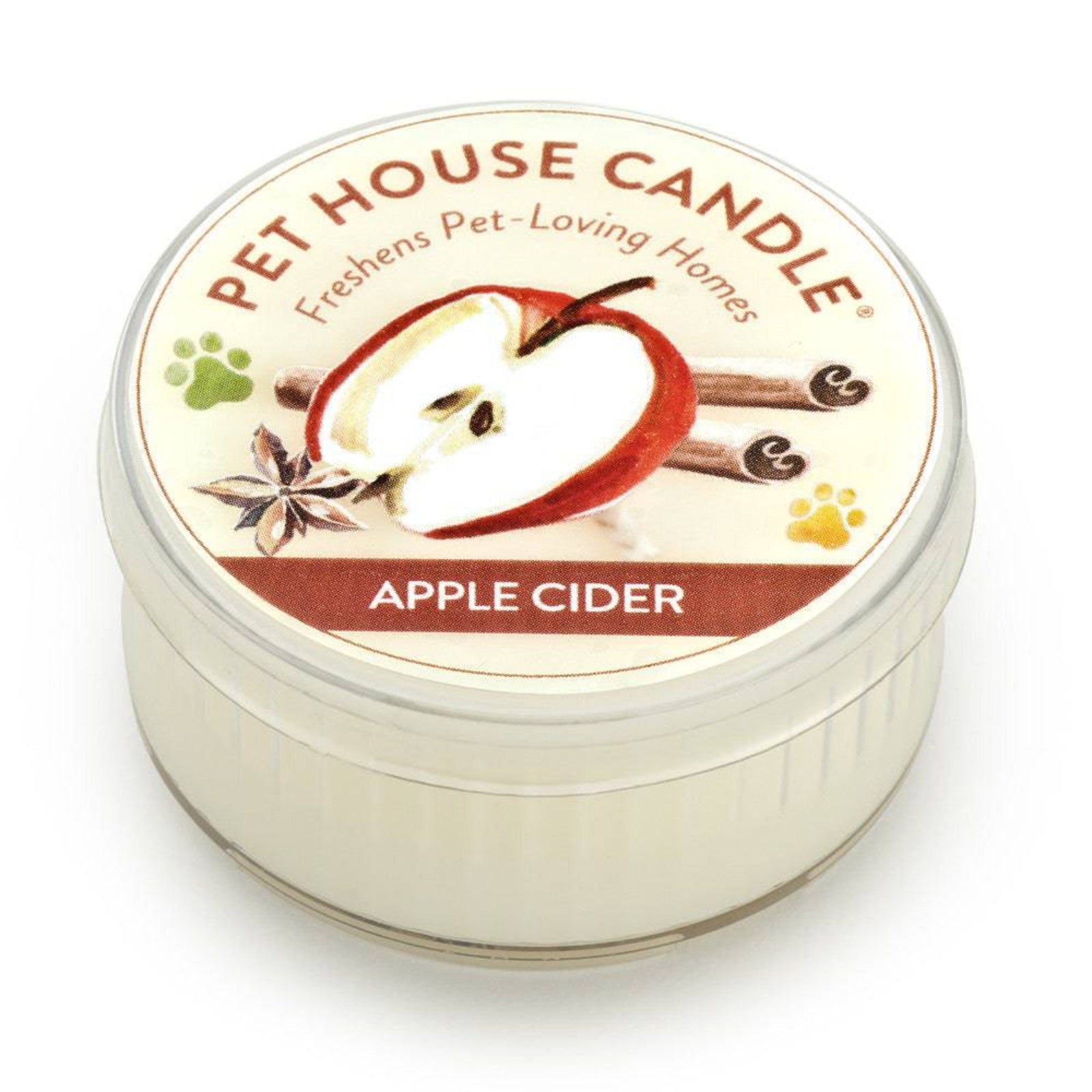 Pet House Candle Apple Cider scented candle on a white background