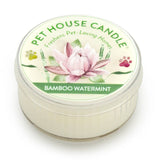 Pet House Candle with bamboo watermint fragrance on a white background