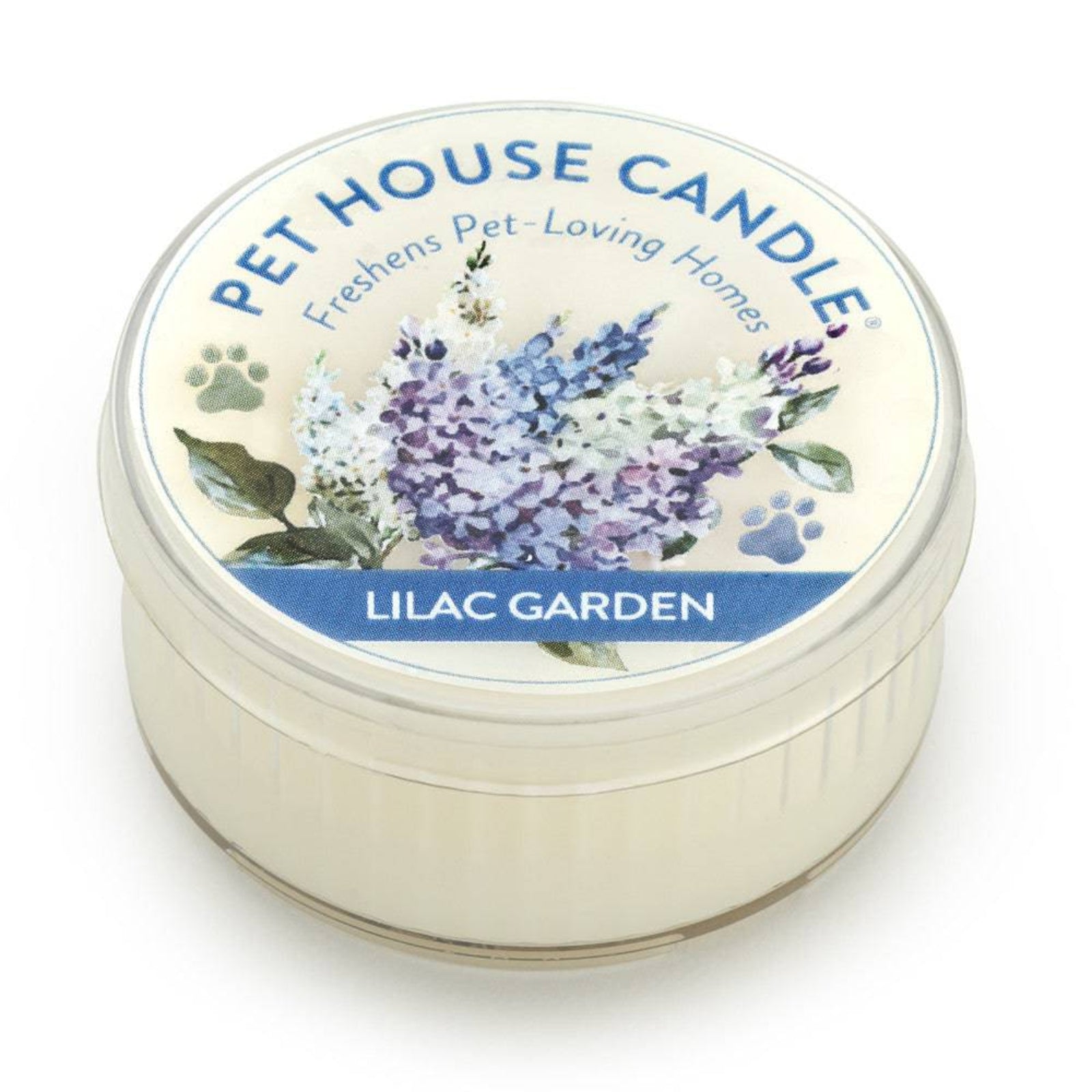 Pet House Candle in Lilac Garden flavor on a white background