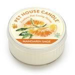 Pet House Candle in Mandarin Sage flavor on a white background