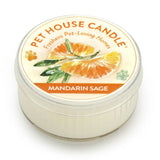 Pet House Candle in Mandarin Sage flavor on a white background