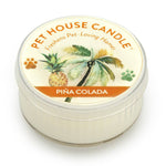 Pet House Candle in Pián Colada flavor on a white background