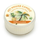 Pet House Candle in Pián Colada flavor on a white background