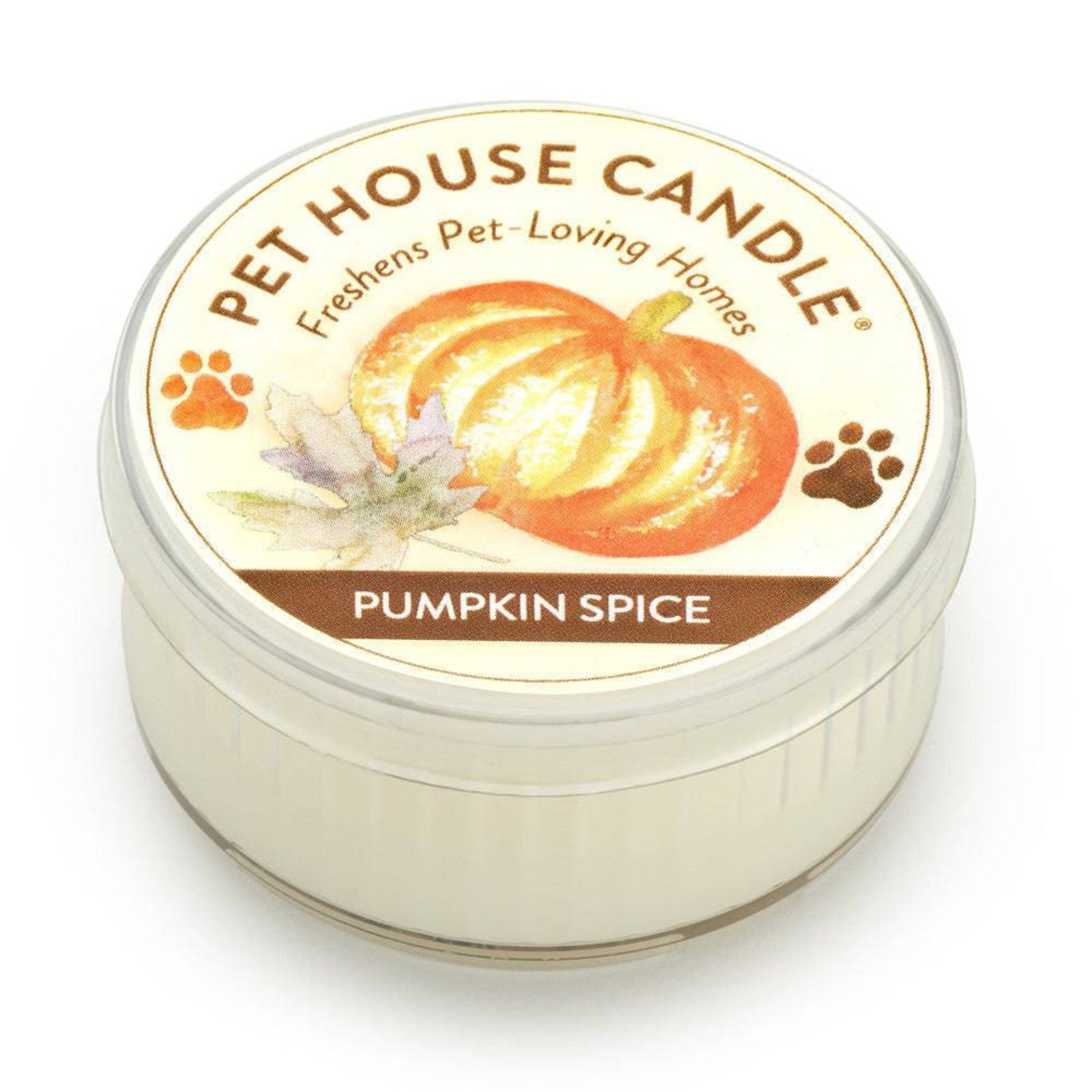 Pet House Candle pumpkin spice candle on a white background