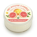 Pet House Candle in Ruby Red Grapefruit flavor on a white background